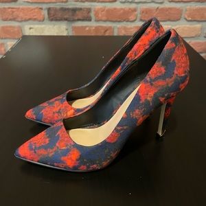 Red and blue heels, size 6.5